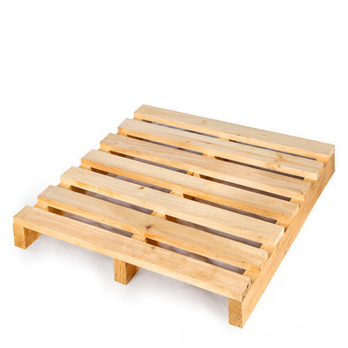 Non-Reversible Two Way Wooden Pallet also known as SKID pallet